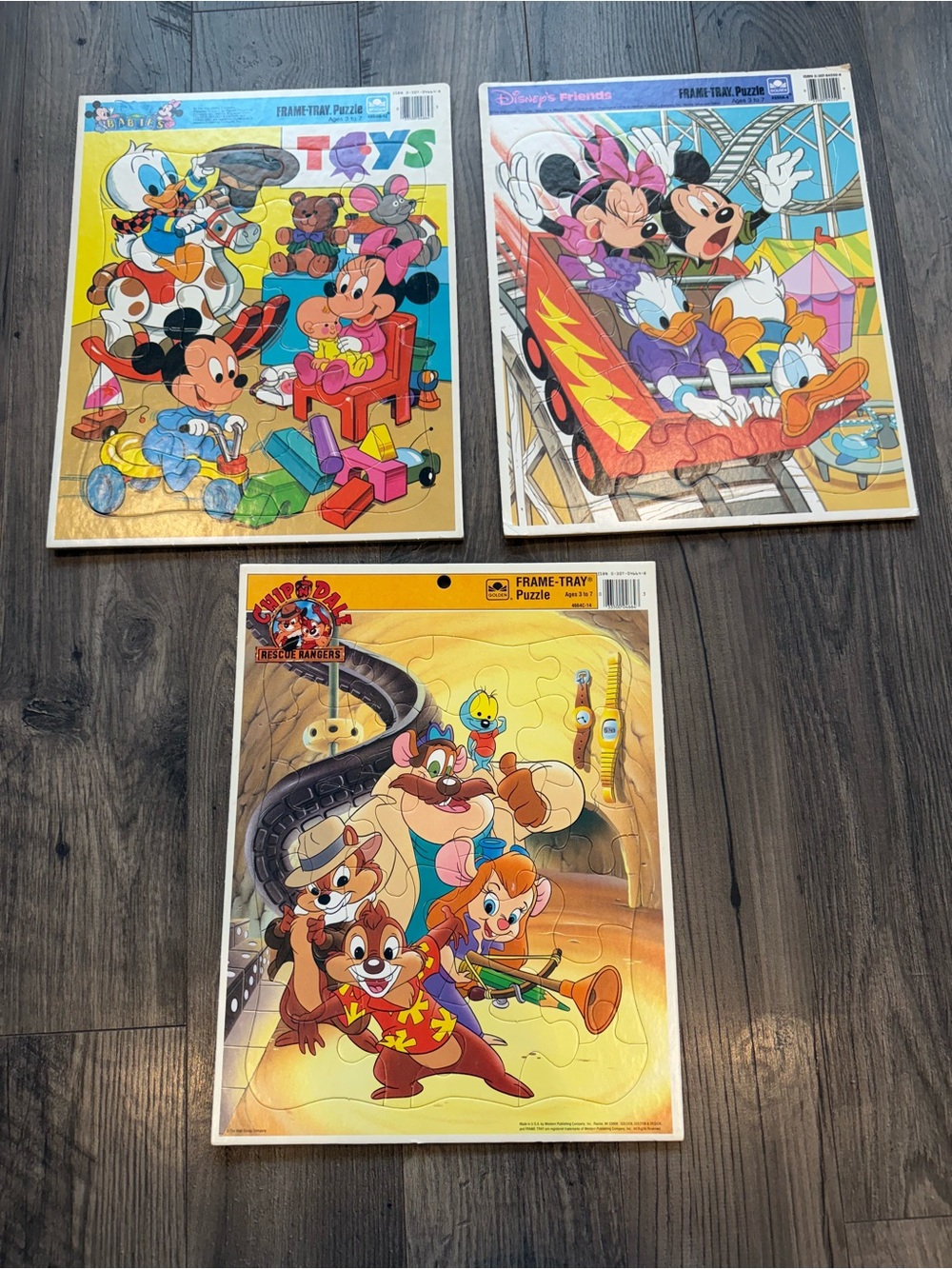 Vintage Disney Golden Frame Tray Puzzles